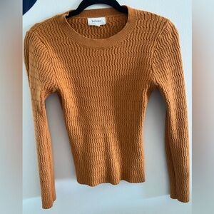 Small bohme cable knit scoop neck sweater golden orange